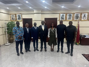 Dr Edward Omane Boamah and the team from NHF after the disussion