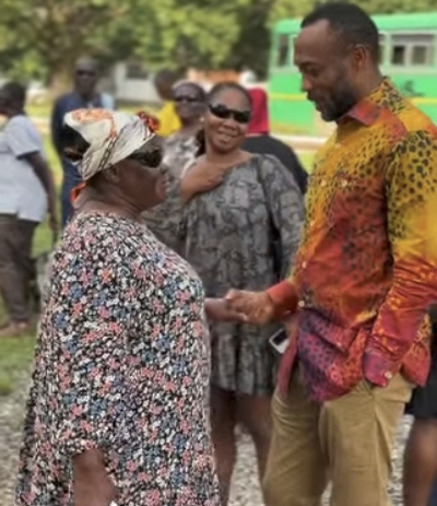 A screenshot of Mr J.A. Shaib interacting beneficiaries of his eye surgery initiative