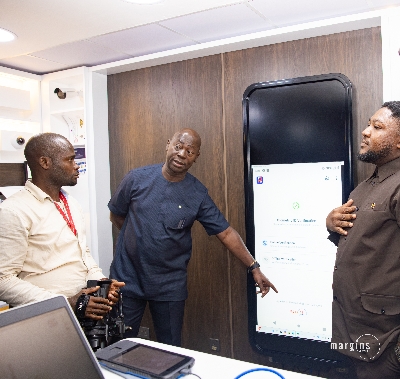 Moses Baiden doing   verification on Ghanacard