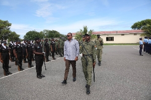 Ernest Brogya Gyenfi inspecting the parade