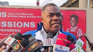 Archbishop Dr Kofi Adonteng Boateng speaking to the media