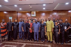 The family in a photograph with Chief of Staff