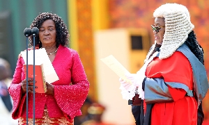 CJ Torkornoo  swearing in Vice President Prof Opoku-Agyemang