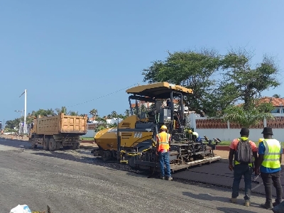 Workers on site this morning