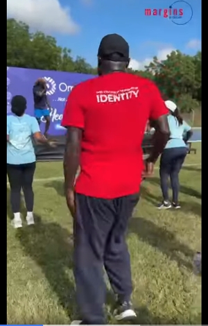 Margins Group team member jogging at the event