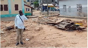 Some demoished buildings  in Cape Coast