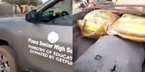 An image of Piina SHS foodstuff in the back of a school-branded pickup