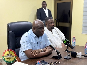 Minister Opoku and his Deputy adressing members of the commitee