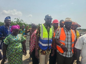 MP on tour of the projects in Amassaman