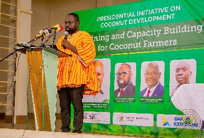 Dr. Peter Boamah Otokunor addressing participants