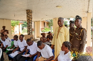 Interior Minister doing the innspection in Accra