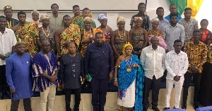 Dr Opong -Fosu with GCTU students after the event in Accra