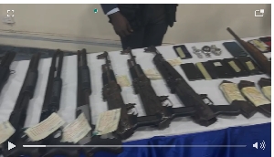 Seized guns on display