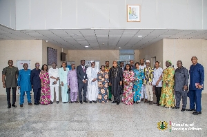 Deputy Heads of Mission in a gro up photograph with  Minister