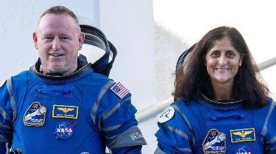 EPA: Butch Wilmore and Sunita Williams prior to the launch of their mission in June