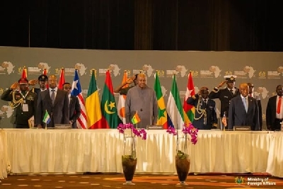 President Mahama at the security conference in Accra