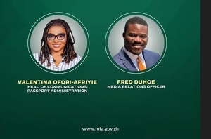 Ms. Valentina Ofori-Afriyie and Mr. Fred Duhoe
