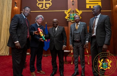 Officials from Esign Global College receiving the Presidential Charter from President Akufo-Addo